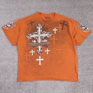 Y2K MMA Elite Grunge Cross 2XL Orange Short Sleeve T-Shirt